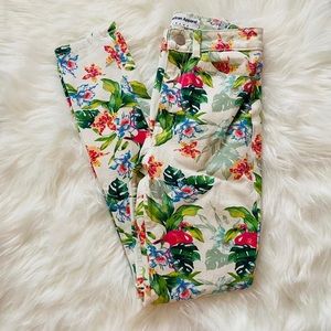 Adorable American Apparel Deadstock High Waist Tropical Flamingo Skinny Jeans